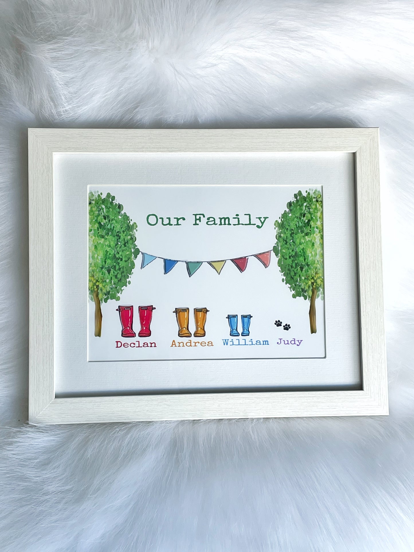 Personalised welly print frame