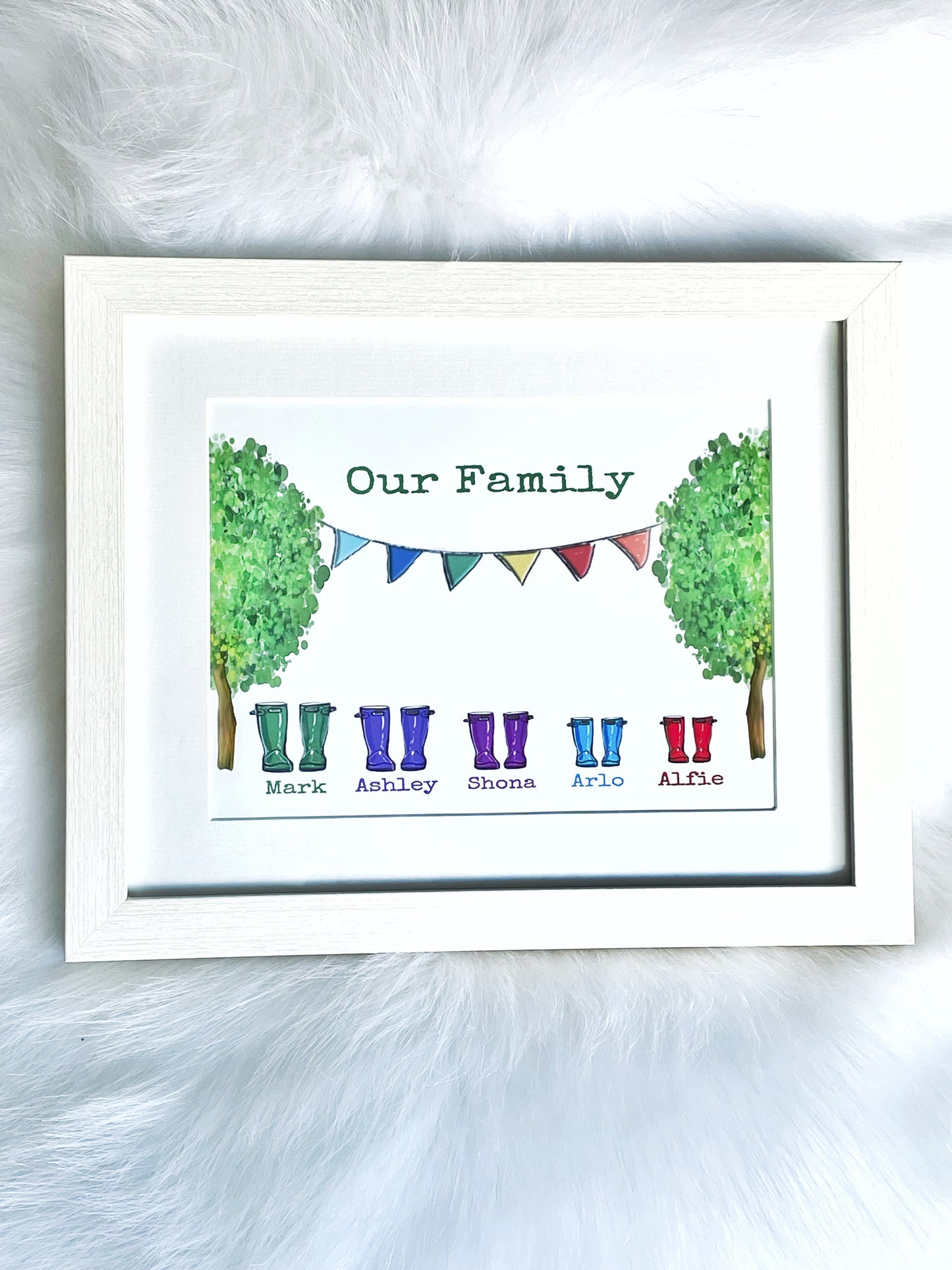 Personalised welly print frame
