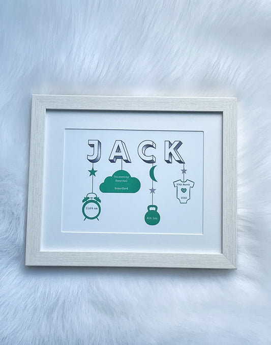 Personalised baby name frame