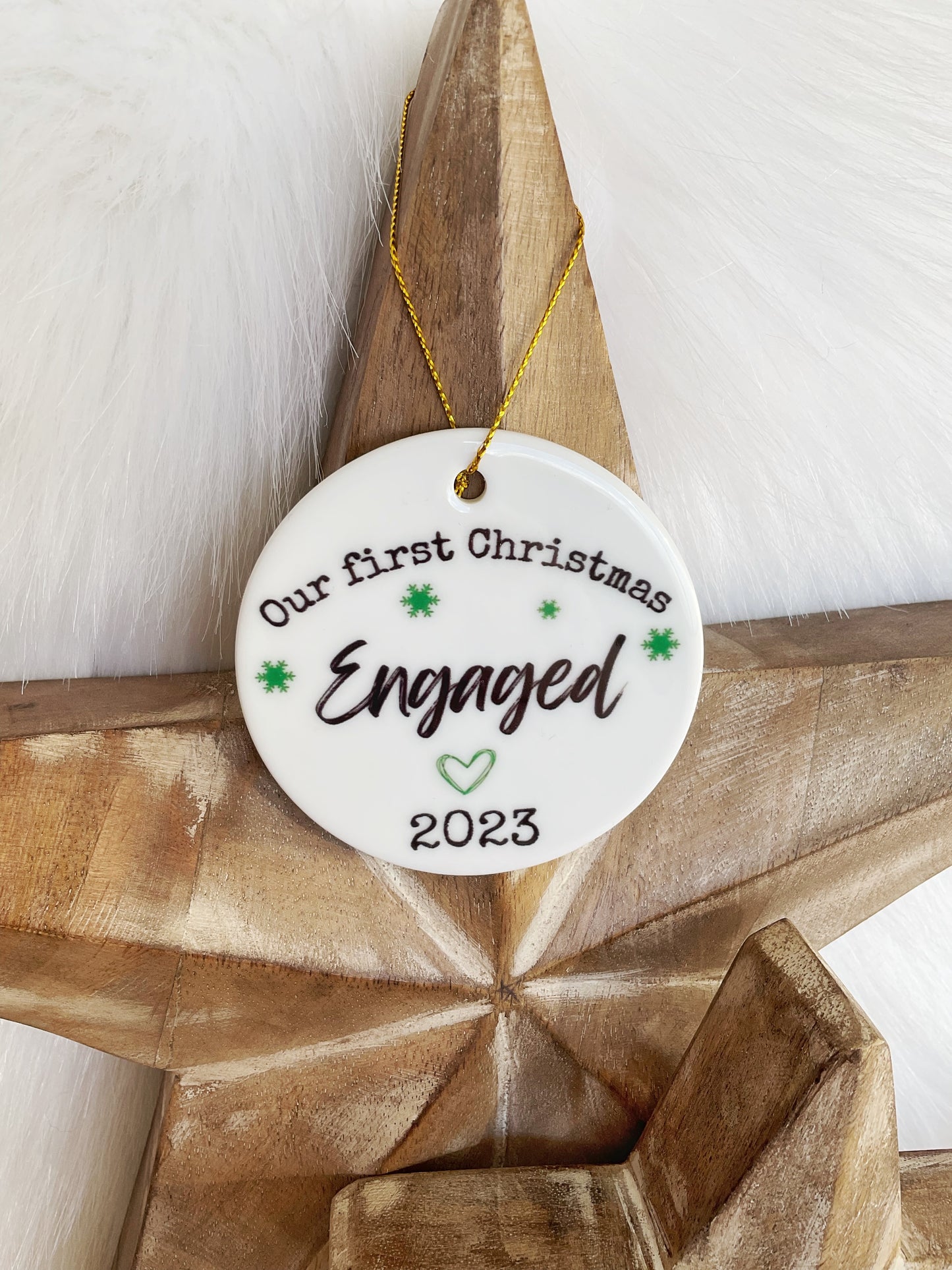 Our first Christmas engaged 2023 - Ceramic decoration