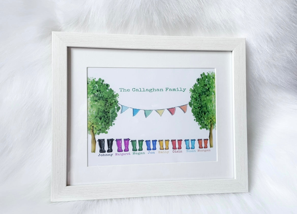 Personalised welly print frame