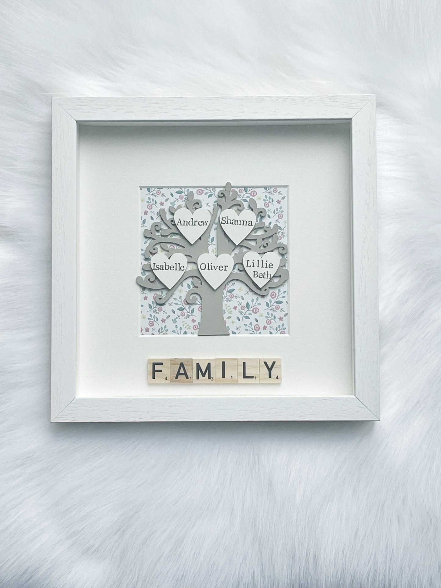 Personalised family tree frame